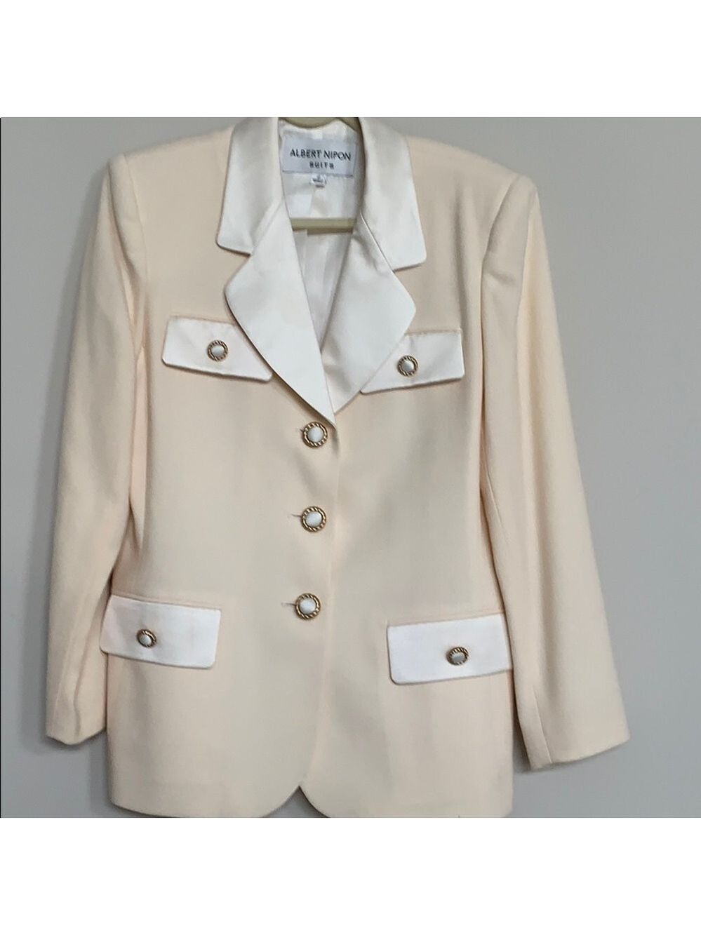 Albert Nipon ivory Wool Pant Suit